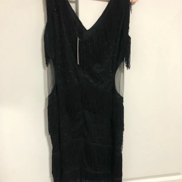 Black Flapper 1920’s Sequin Dress Costume New With Tags - Picture 9 of 13